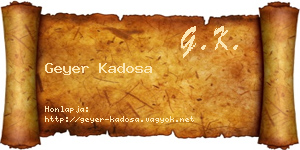 Geyer Kadosa névjegykártya