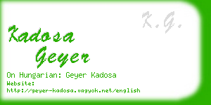 kadosa geyer business card